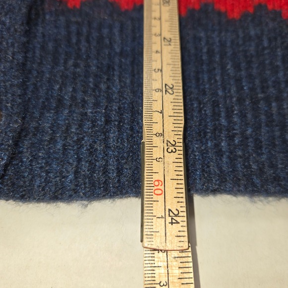 Lucky Brand Fair Isle Heart Cardigan Sweater Navy Red Blue 5BI005 Womens M NEW - Picture 6 of 13